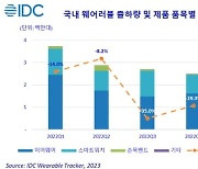 작년 국내 웨어러블 시장 위축…출하량 1177만대 전년비 22.1%↓