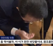 수조 바닷물 먹방한 국힘 의원들 “짭조름한데” [포착]