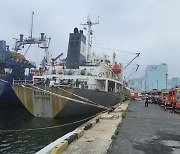 부산 감천항 정박 냉동 화물선에 불...인명 피해 없어