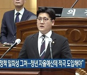 “청년정책 일회성 그쳐…청년 자율예산제 적극 도입해야”