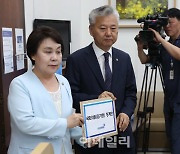 [포토]민주당, '김기현 대표 징계안 제출'