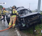 아들 등교시키다 참변‥빗길에 아버지와 아들 숨져