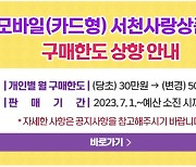 모바일 서천사랑상품권 월 구매한도 30만→50만원으로 상향