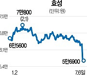 계열사 9900% 부채 발목···효성 주가 3년만에 최저