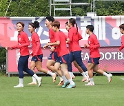 훈련하는 여자 축구 대표팀