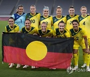 Australia Soccer WWCup First Nations Flags