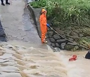 전주천 건너던 20대 외국인 물살에 휩쓸려…구조 완료