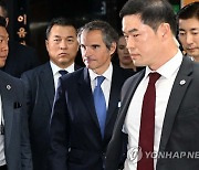 국회 떠나는 라파엘 그로시 국제원자력기구 사무총장