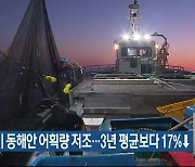 올 상반기 동해안 어획량 저조…3년 평균보다 17% ↓