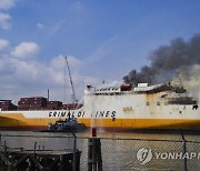 APTOPIX Cargo Ship Fatal Fire