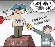 [데일리안 시사만평] 선관위, 가재는 게 편 선 넘었다…채용특혜·직원비리 등 온갖 비리 온상