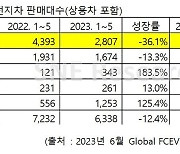 1∼5월 세계 수소차 시장 전년 동기 대비 12.4% 역성장