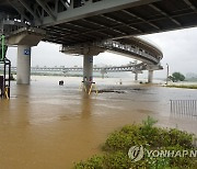 침수된 세종시 이응교 밑 어린이놀이터