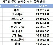 코스닥 주간 외국인 순매수 1위 '피엔티'