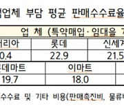 백화점 입점업체 수수료 21.3% 낸다…대형마트 18.7%