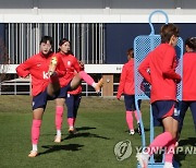 훈련하는 여자축구대표팀