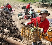 산사태 피해 복구 나선 해병대 1사단