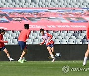 훈련하는 여자축구대표팀