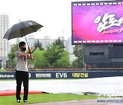 [포토] 두산 덕아웃 향해 X 표시하는 한용덕 감독관