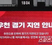 [포토] 18시4분 잠실구장, 우천으로 경기 시작 지연