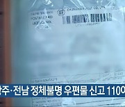 광주·전남 정체불명 우편물 신고 110여 건