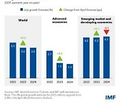 IMF, 올해 세계 경제성장률 3%로 소폭 상향…인플레 우려는 여전