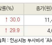 [fnRASSI]오늘의 상한가, 대봉엘에스 30.0% ↑