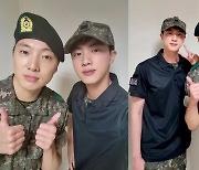 "軍 특혜 안 받음" 조교 된 방탄 진, 강승윤 훈련소 수료 인증