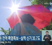 태백 제외 강원 전역 폭염특보…삼척 신기 35.7도