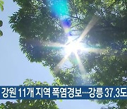 강원 11개 지역 폭염경보…강릉 37.3도까지 올라