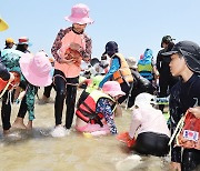 부산 광안리서 어린이 조개잡이 체험행사 열려