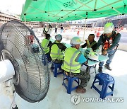 폭염 잠시 잊게 해주는 얼음물과 선풍기 바람