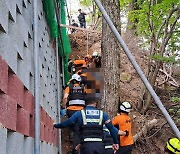 도로 긴급제동시설 공사장서 벌 쏘임 피하다 추락한 50대 숨져