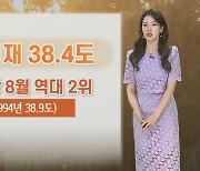 [날씨] 강릉 38.4도, 올여름 최고 더위…내일도 폭염 계속