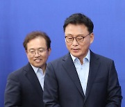 박광온·송기헌, 원내대표단 취임 100일 기자간담회 참석