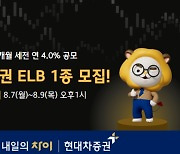 현대차증권, 만기 6개월 세전 연 4.0% ELB 공모