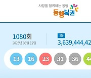 1080회 로또 1등 ‘13, 16, 23, 31, 36, 44’