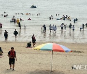 태풍 지나고 더위 오자 해수욕장 찾아온 피서객들