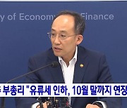 추 부총리 "유류세 인하, 10월 말까지 연장"