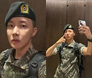 BTS 제이홉, 남성美 물씬..軍 복귀 전 '다짐' 셀카 “다시 화이팅!!!”