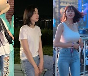 "누가 누가 더 예쁘나?"…블핑 지수·이보영·서동주도 흰 티+청바지 룩