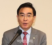 [포토]북한 인권 세미나에서 개회사하는 태영호 의원