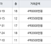 수원 정자동 화서역 우방 센트럴파크 59㎡ 4억5500만원에 거래