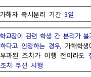 학교폭력 피해학생 보호조치 강화...즉시분리기간 7일로 확대