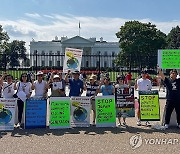 재미동포단체, 백악관 앞에서 오염수 방류 반대 집회