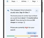 구글 “비행기표 가장 저렴한 시기는 출발 71일 전”