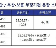 에어부산, 9~10월 연휴 기간 동남아 부정기편 운항