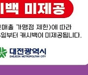 대전사랑카드, 연매출 30억 초과 가맹점에 캐시백 미지급