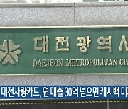 대전사랑카드, 연 매출 30억 넘으면 캐시백 미지급