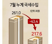 세수 펑크 40조 넘었다